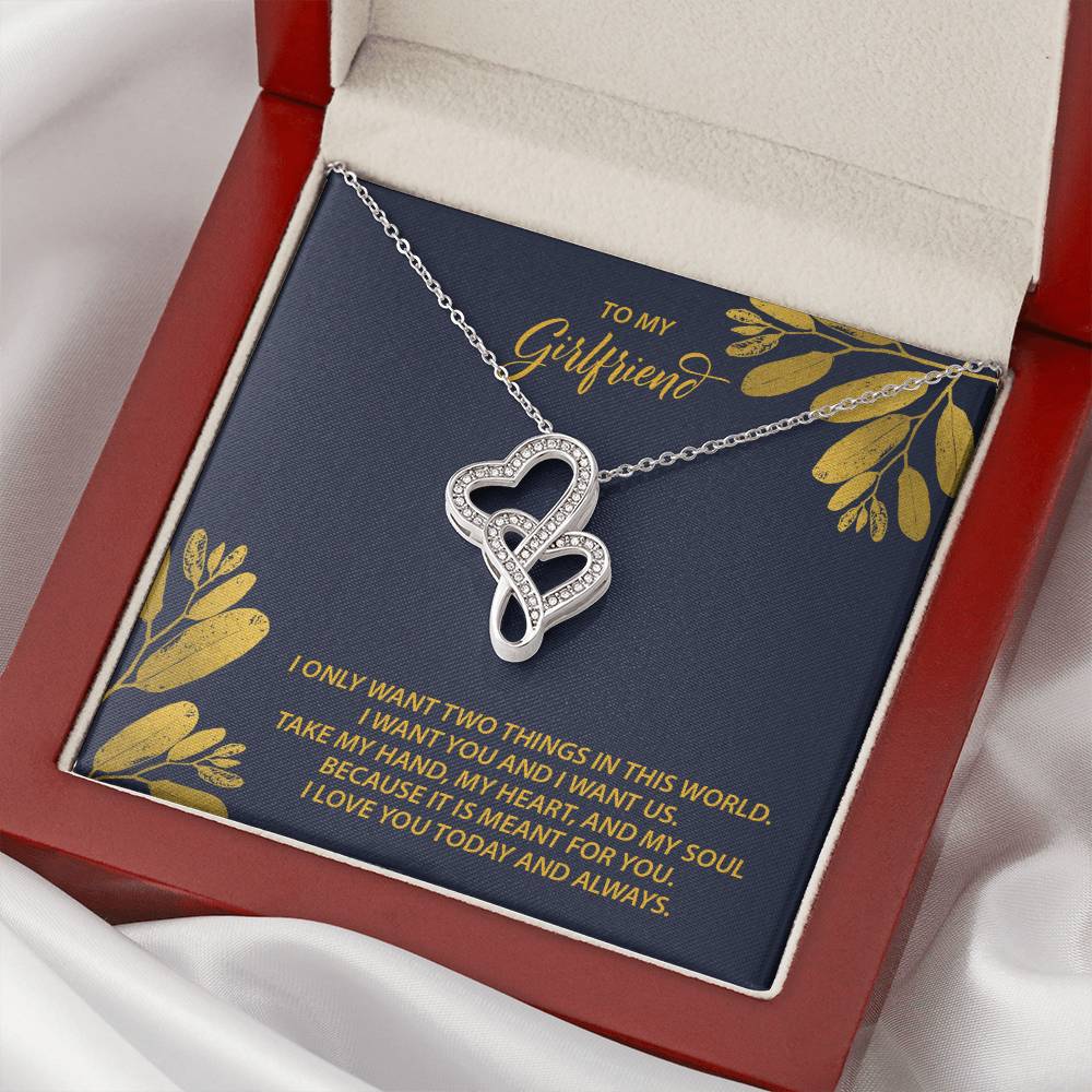 To My Girlfriend M38 Double Hearts Necklace