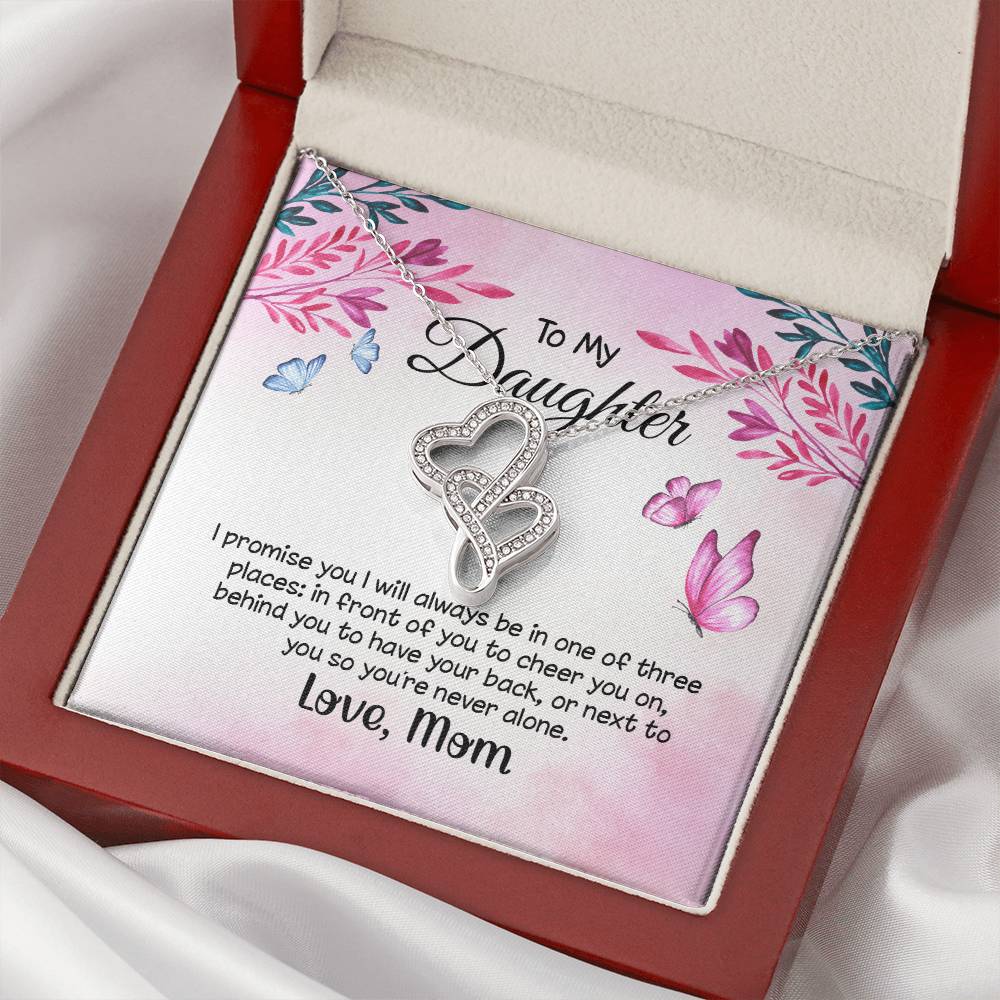 To My Daughter I Promise You Double Hearts Necklace