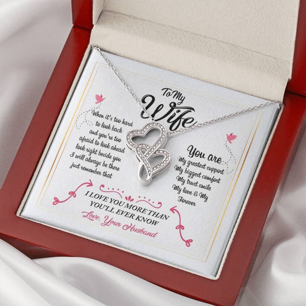 To My Wife Necklace 2 Double Hearts Necklace