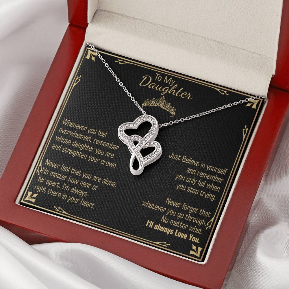 A Gift For Daughter - Believe In Yourself Double Hearts Necklace