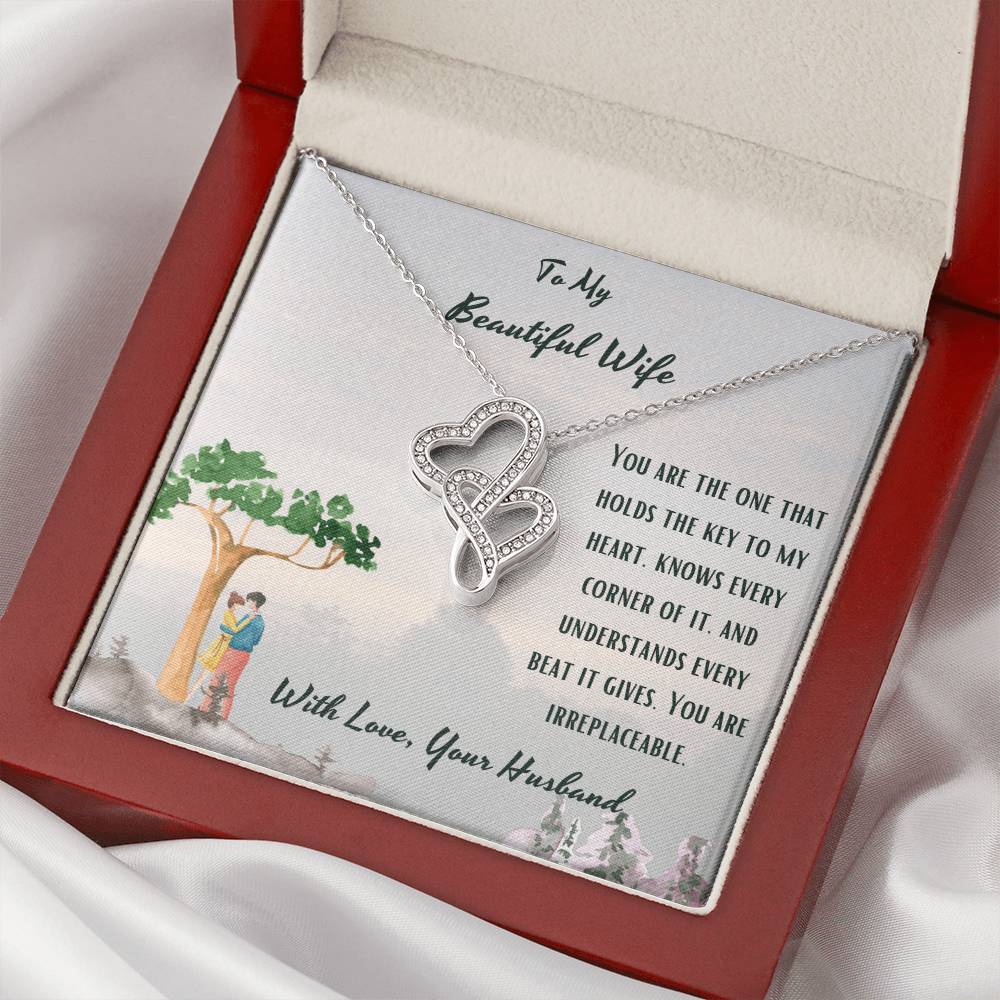 Key To Heart - Double Hearts Necklace