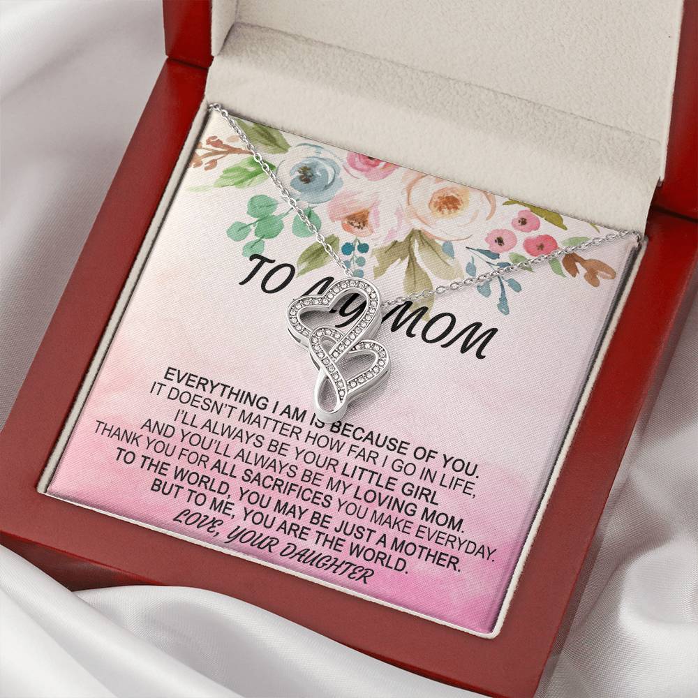 You Are The World Necklace Double Hearts Necklace