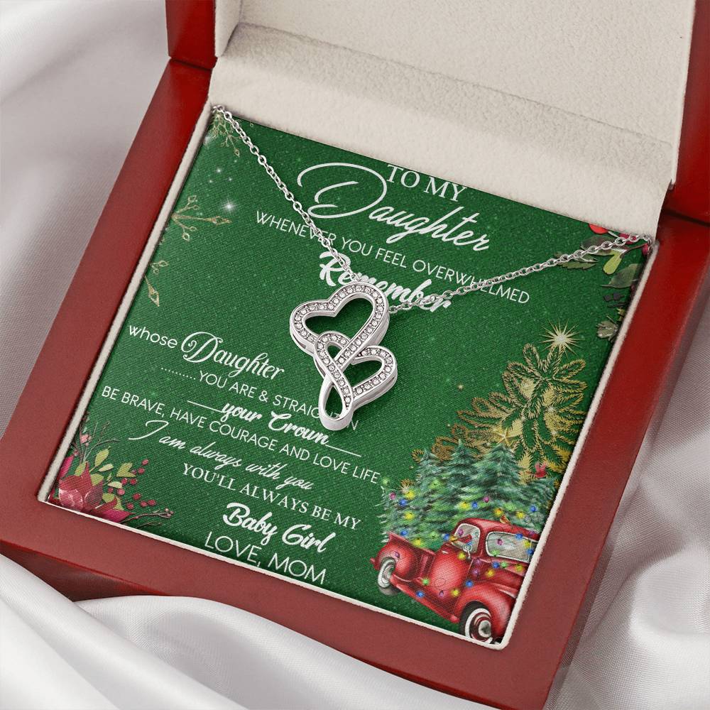 To My Beautiful Daughter - The Perfect Gift For Your Daughter - A Prayer For My Daughter - Love Knot Necklace - Mother Double Hearts Necklace