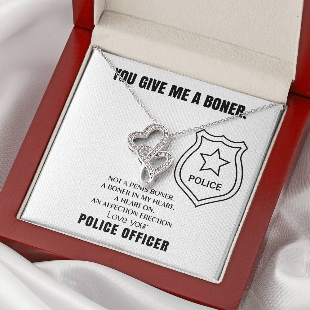 You Give Me A Heart Boner An Affection Erection Funny & Sarcastic Love For Her Mature Gag Gif 1 Double Hearts Necklace