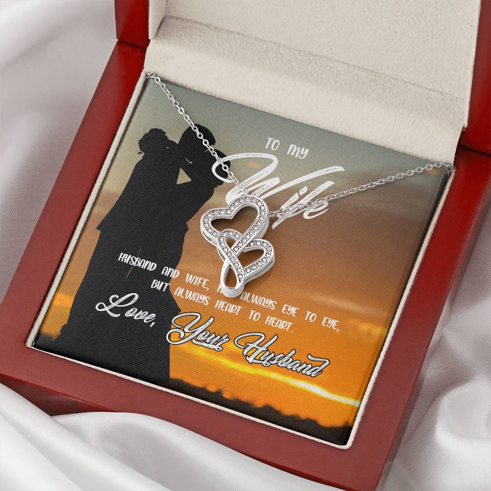 Love Your Husband-Always Heart To Heart Double Hearts Necklace