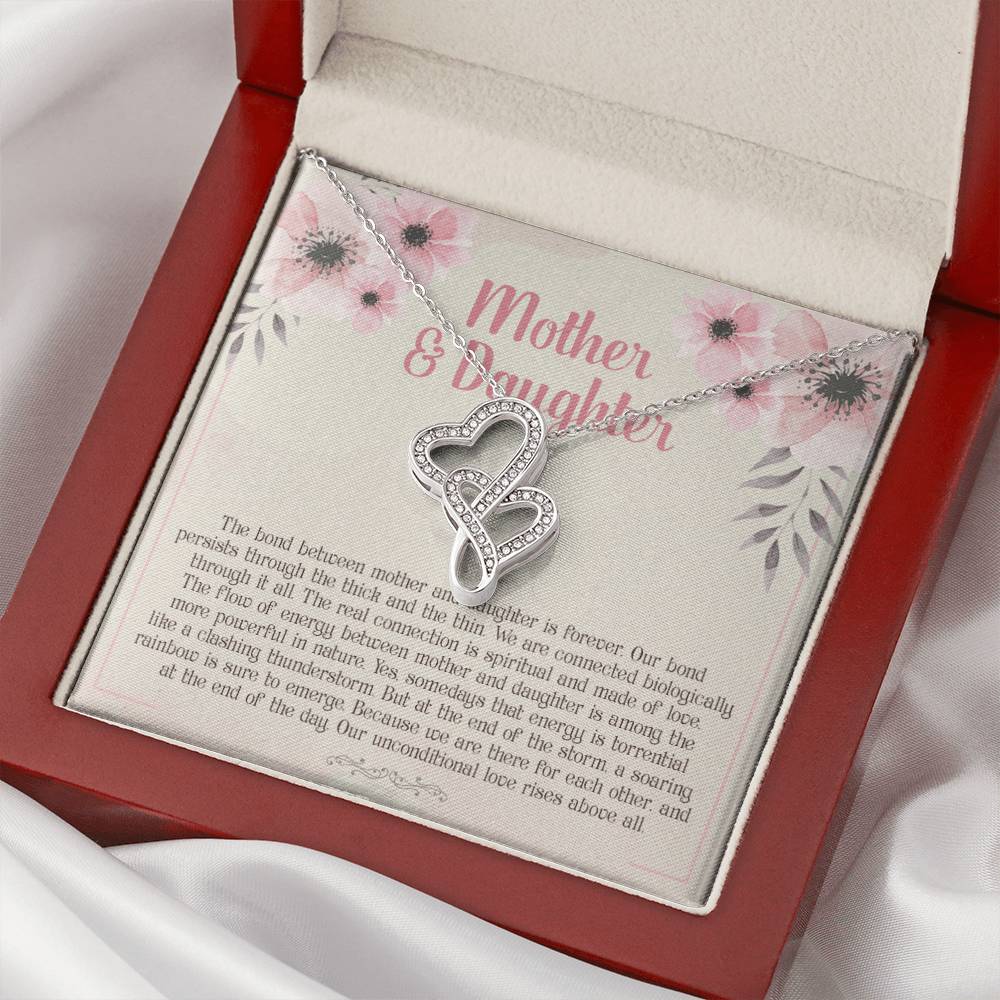 To My Daughter - 7 Double Hearts Necklace