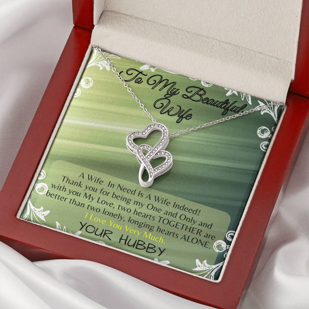 For My Beautiful Wife - The Double Hearts Necklace