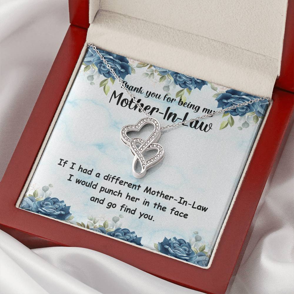 Gift For Mother In Law. Double Hearts Necklace