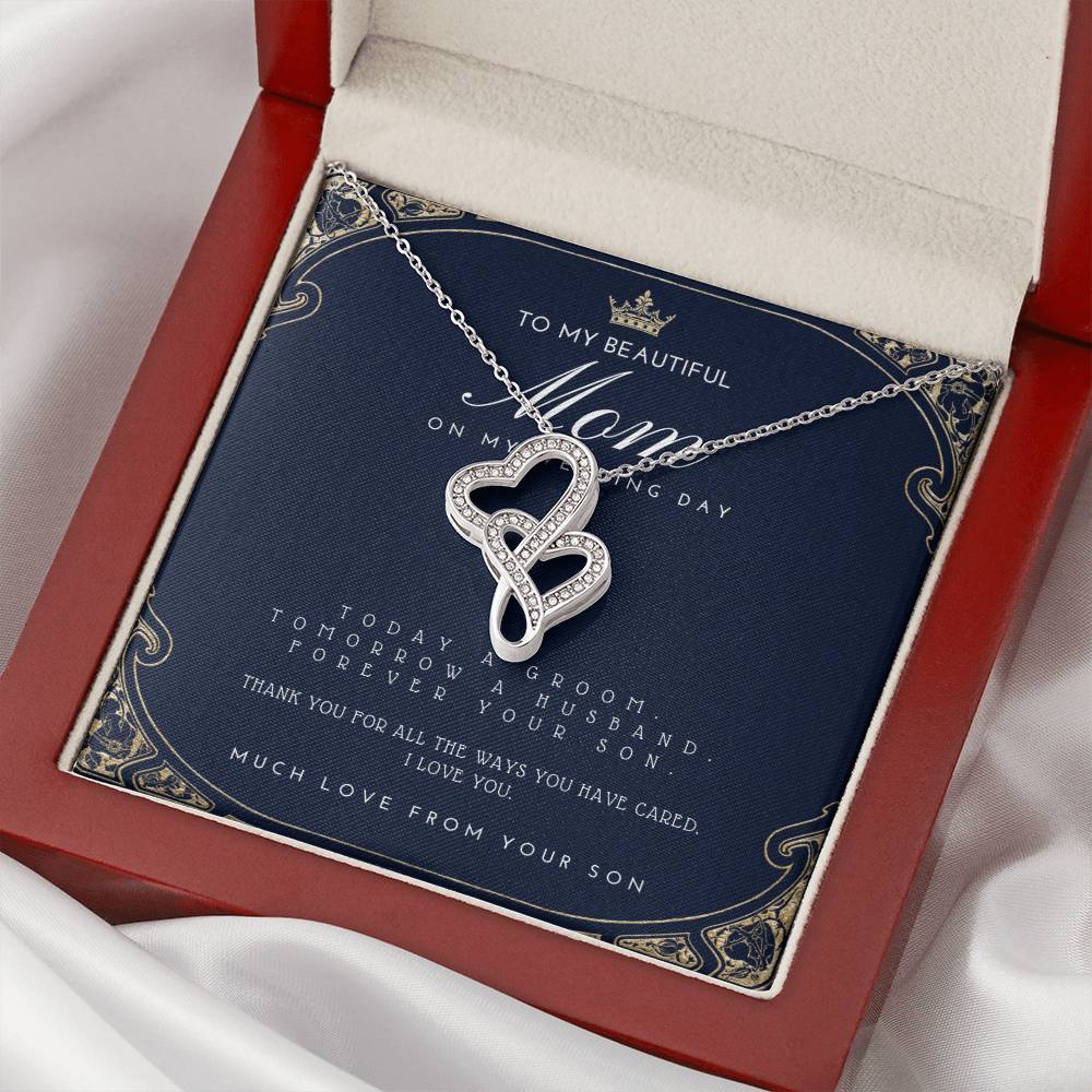 Mother Of The Groom Gift From Son Mom Wedding Gift From Son Wedding Gift From Groom To Mom Necklace Gift For Mom We Double Hearts Necklace
