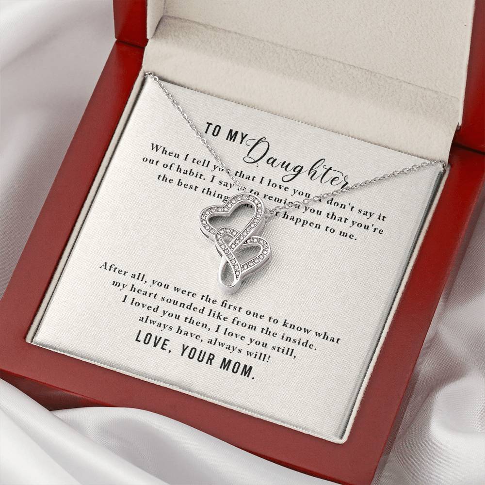 Super Gift For Your Bestie Double Hearts Necklace