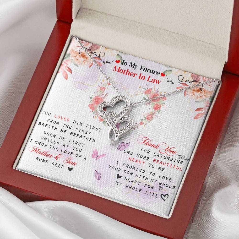 To My Future Mother In Law Double Hearts Necklace