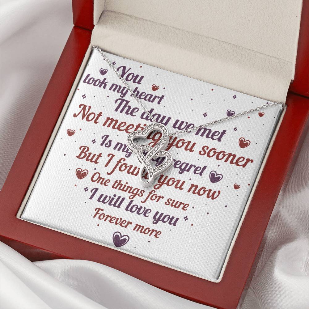 Anniversary Gift Heart Girl Boyfriend Wife Wedding Double Hearts Necklace