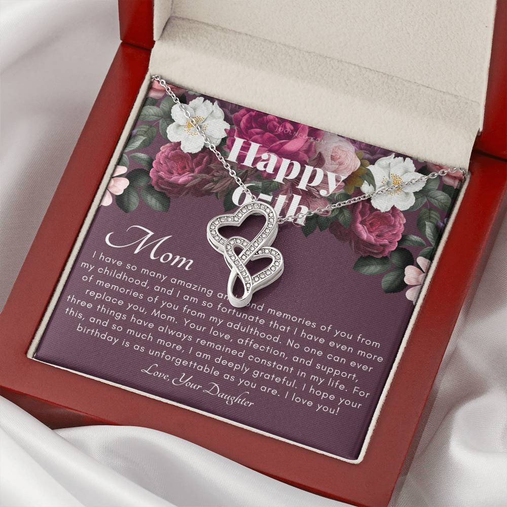 Mother's 65Th Birthday Gift Gift For Mom On Her Birthday Gift For Mom From Daughter Mom Necklace Best Mom Gift Mes 1 Double Hearts Necklace
