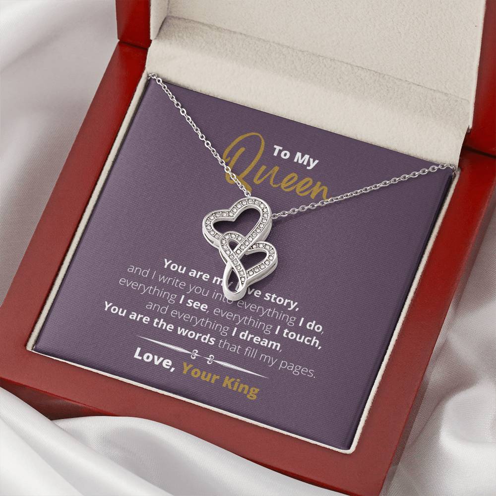 You Are My Love Story - Double Hearts Necklace