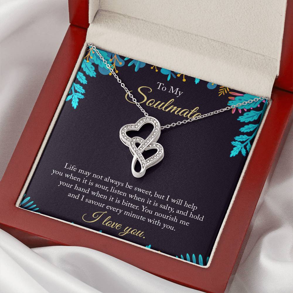 To My Stunning Soulmate Jewelry Gifts For Her Unique Romantic Gift Soulmate Jewelry For Her To My Soulmate Necklace F Double Hearts Necklace