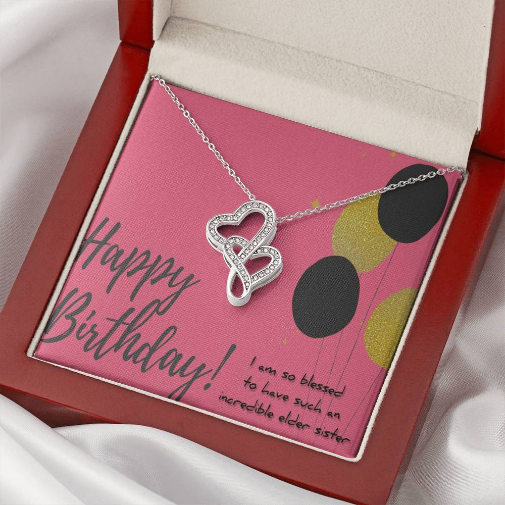 To My Sister Double Hearts Necklace