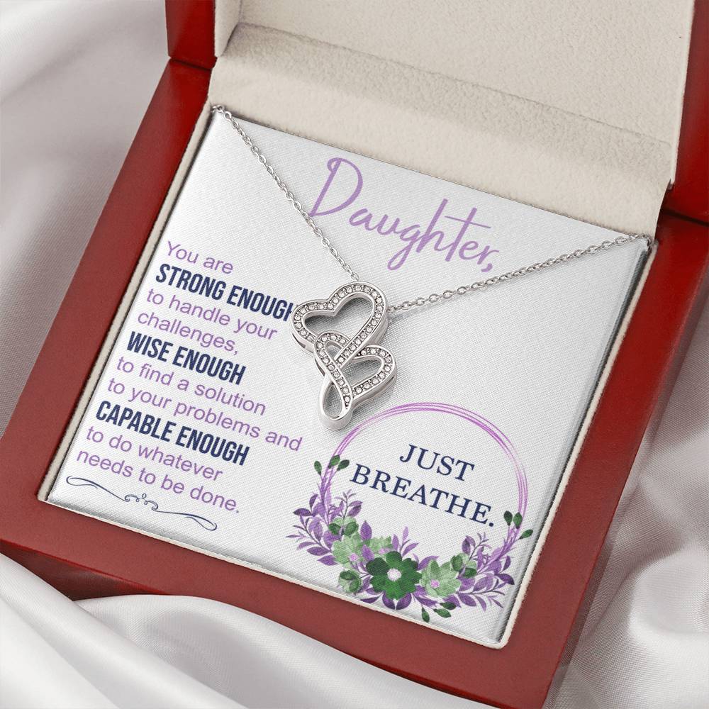 Daughter Necklace To Daughter From Mom Daughter Inspirational Gift Birthday Gift Graduation Gift Double Hearts Necklace