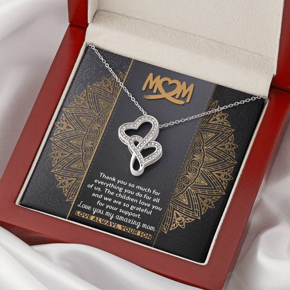 Mom Lover Gift Mom Surprise Gift Gift For Mom Happy Mothers Day Gift Mom Gift I Love You Mom Best Mom Gift Best Mom Je Double Hearts Necklace