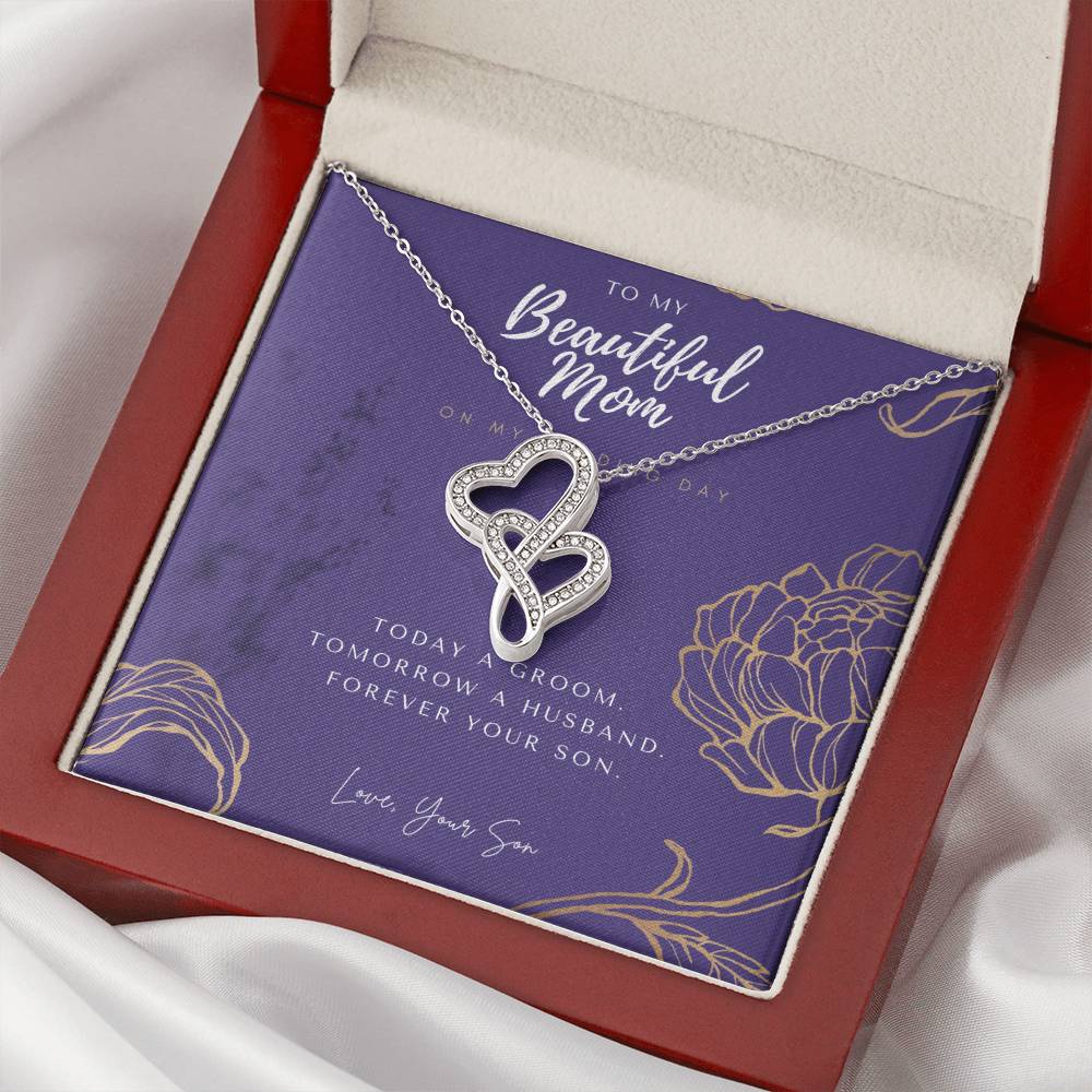 Mother Of The Groom Gift From Son Mom Wedding Gift From Son Wedding Gift From Groom To Mom Necklace Gift For Mom We 2 Double Hearts Necklace