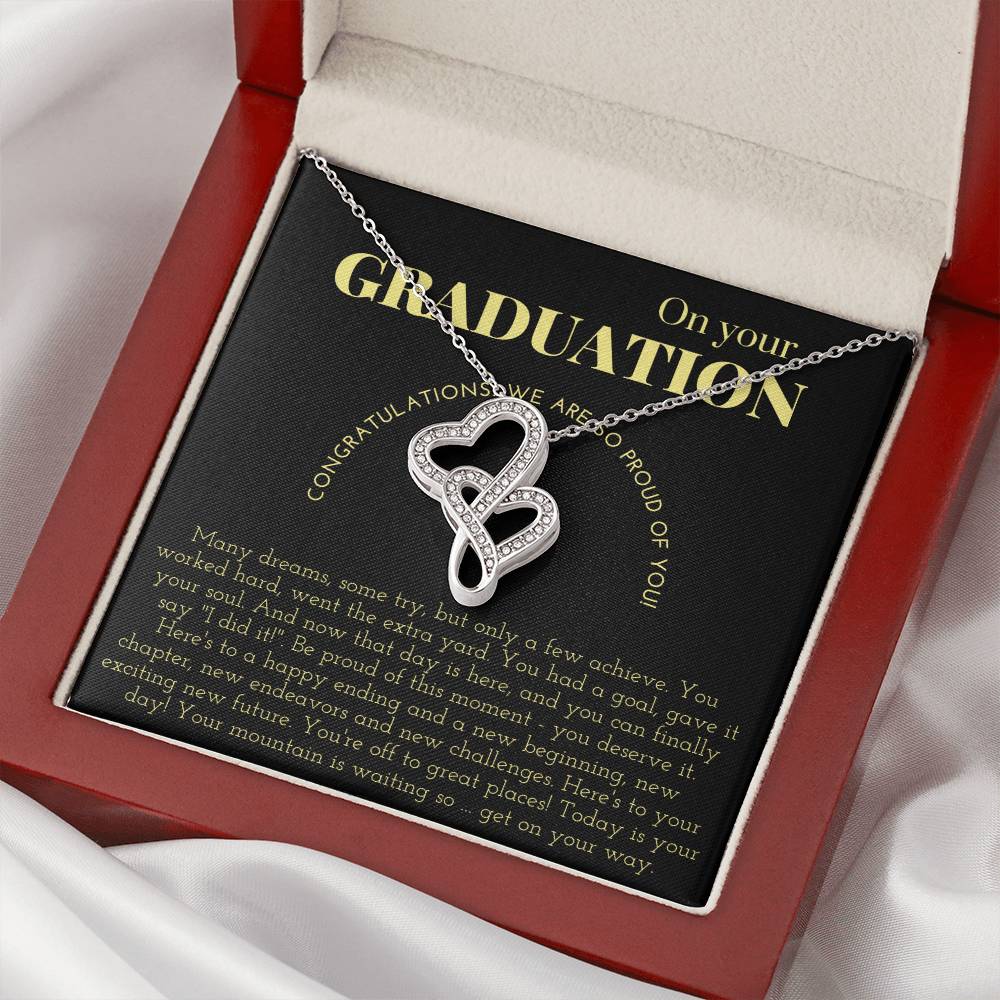 On Your Graduation - Double Hearts Necklace