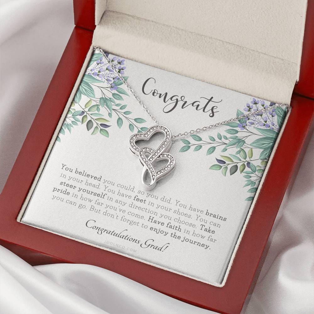 Graduation Gift Necklace Graduation Gift For Her College Graduation Gift For Her High School Senior Graduation Class O 1 Double Hearts Necklace