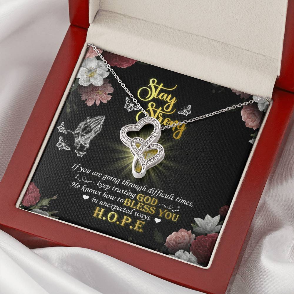Stay Strong - 1 Double Hearts Necklace