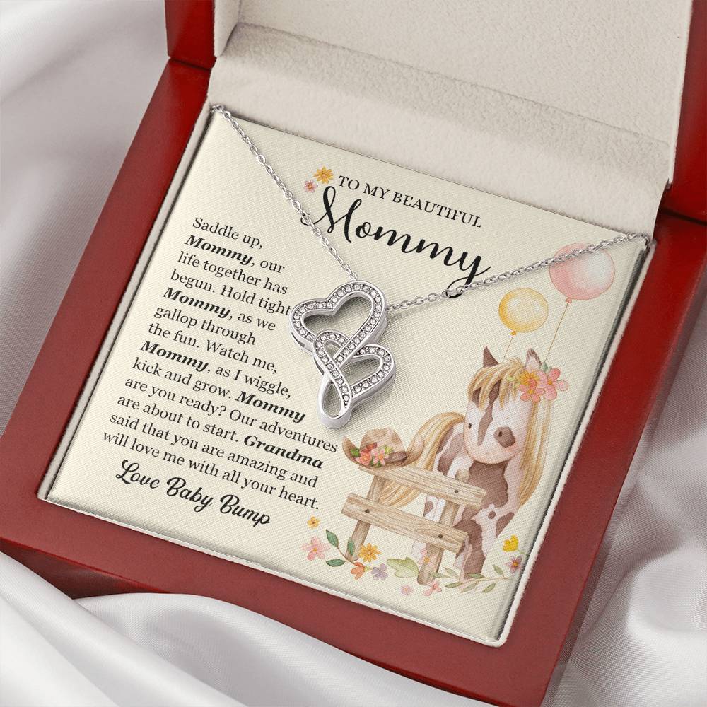 Saddle Up Mommy Necklace 1 Double Hearts Necklace