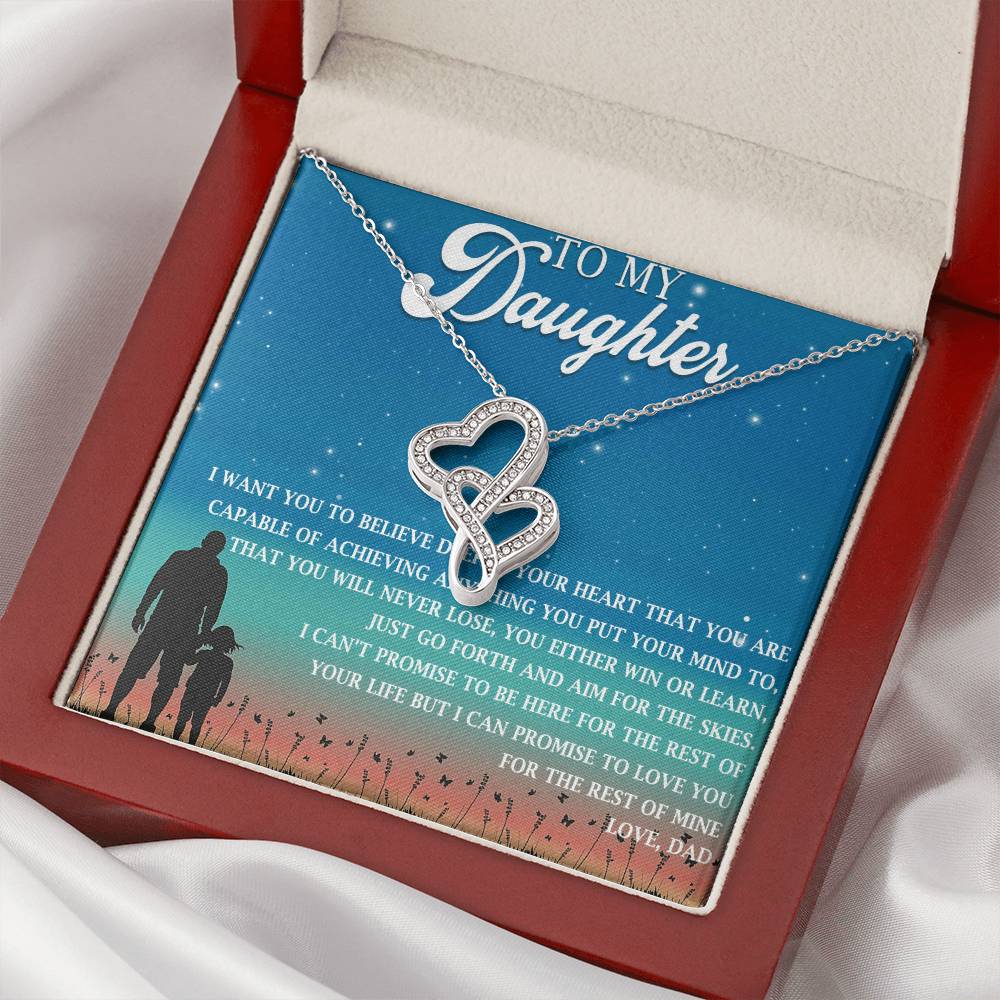 To Daughter From Mom Double Heart Necklace Gift Mom And Daughter No Matter Where You Go Gift From Mom Daughter Wedding 4 Double Hearts Necklace