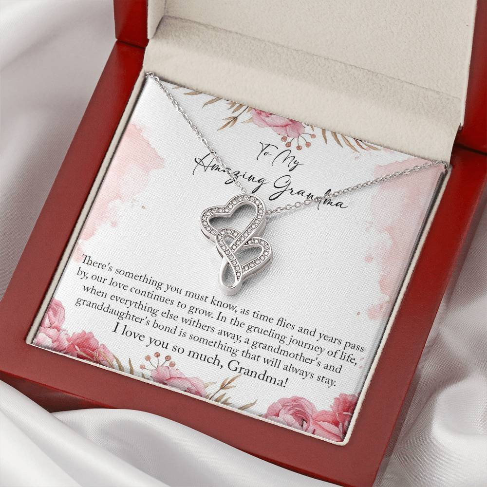 I Love You So Much - Great Gift For Grandma Double Hearts Necklace