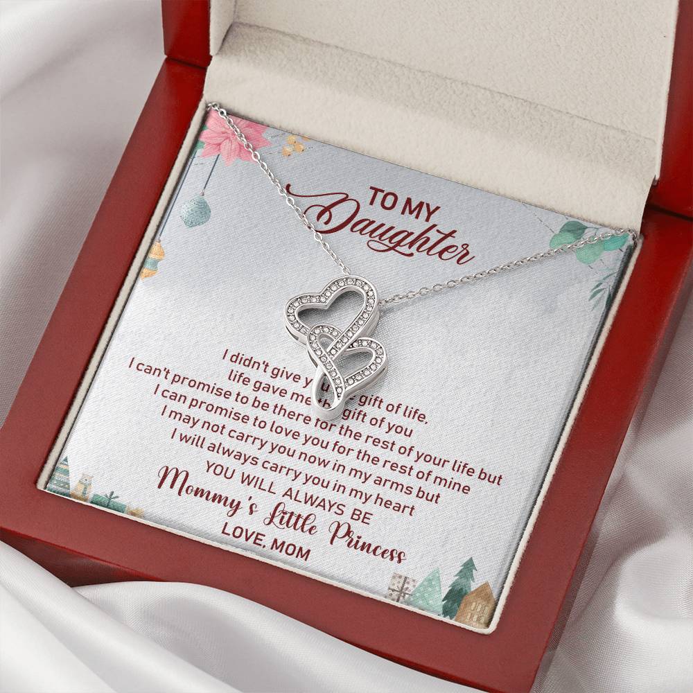 To My Daughter Necklace - Mommy Little Princess - Princess Necklace - Princess Necklace For Little Girls - Princess Ne Double Hearts Necklace