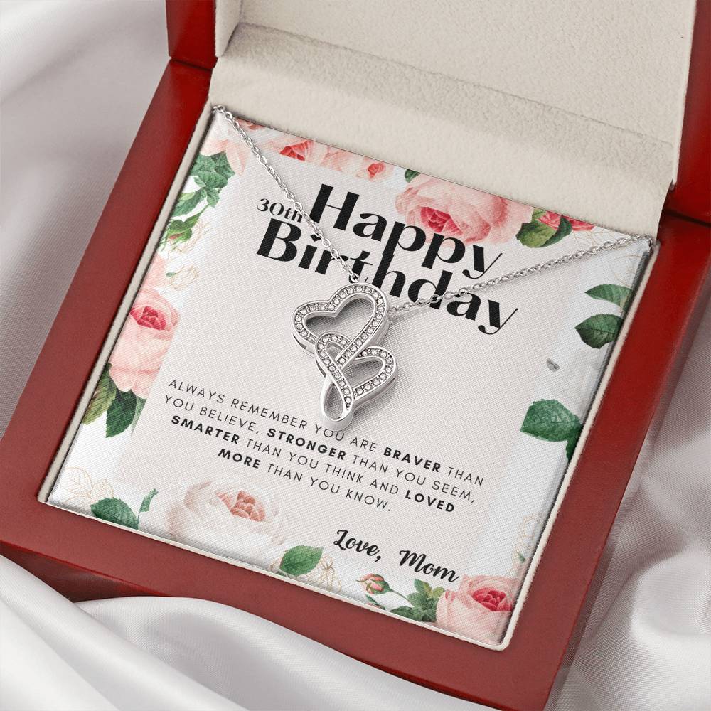 30Th Birthday Gifts For Daughter Necklace For Daughter 3 Decade Jewelry 30 Years Old 30Th Birthday Gift Necklace Double Hearts Necklace