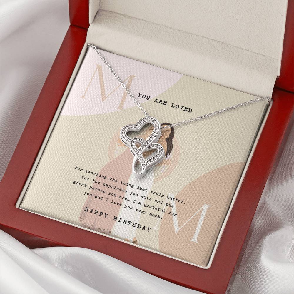 Mom Gift Design 2 Double Hearts Necklace