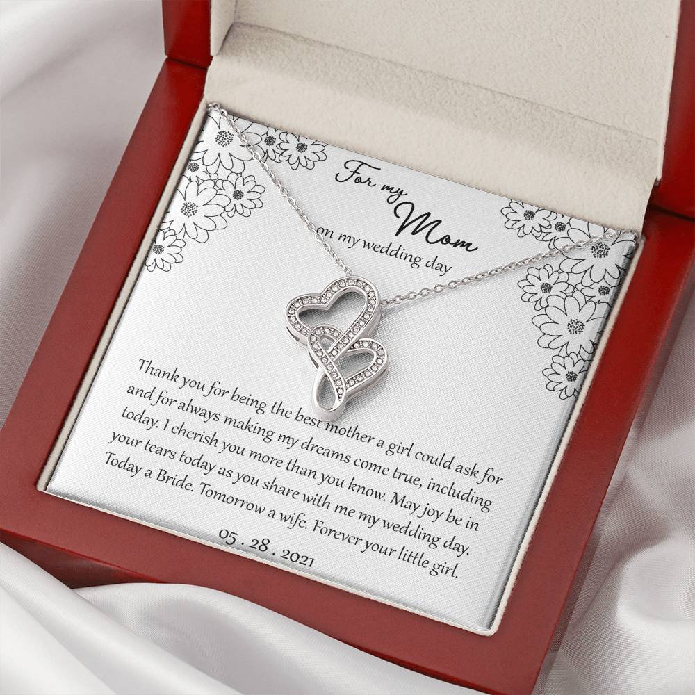 Thank You For Being The Best Mother Double Hearts Necklace