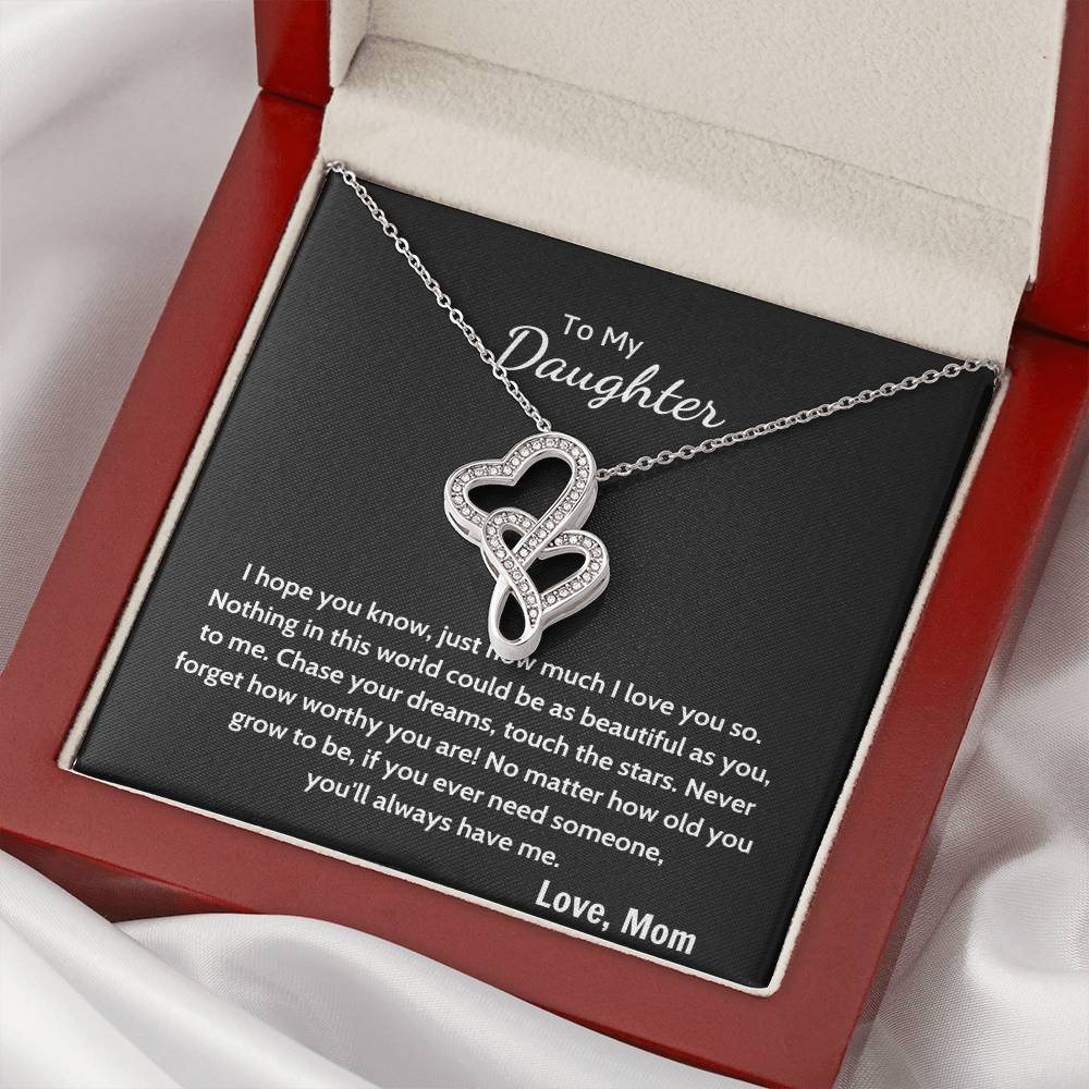 Daughter Gift Necklace Daughter Birthday Gift Gift For Daughter Daughter Jewelry 3 Double Hearts Necklace