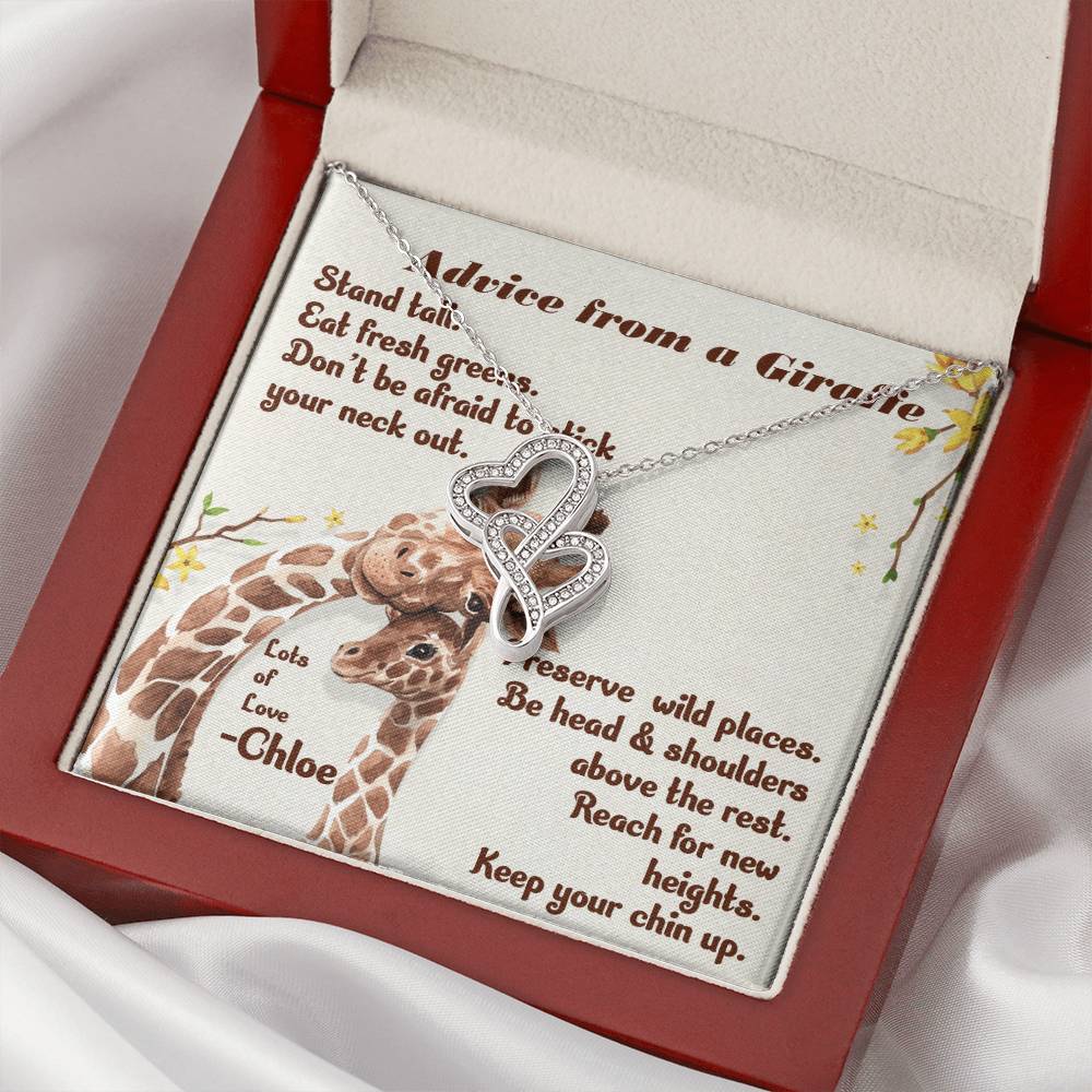 Giraffe - Double Heart Double Hearts Necklace