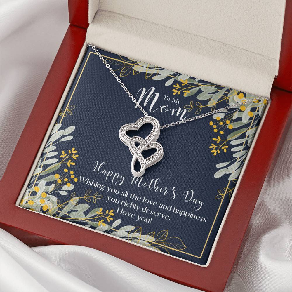 To My Mom Necklace Mom Gift Mother’S Day Gift Birthday Gift Gift From Daughter Gift From Son Mother's Day Gift F Double Hearts Necklace