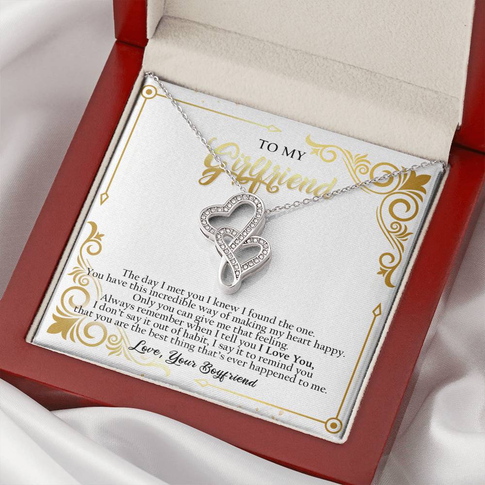 To My Girlfriend - - G01 Double Hearts Necklace