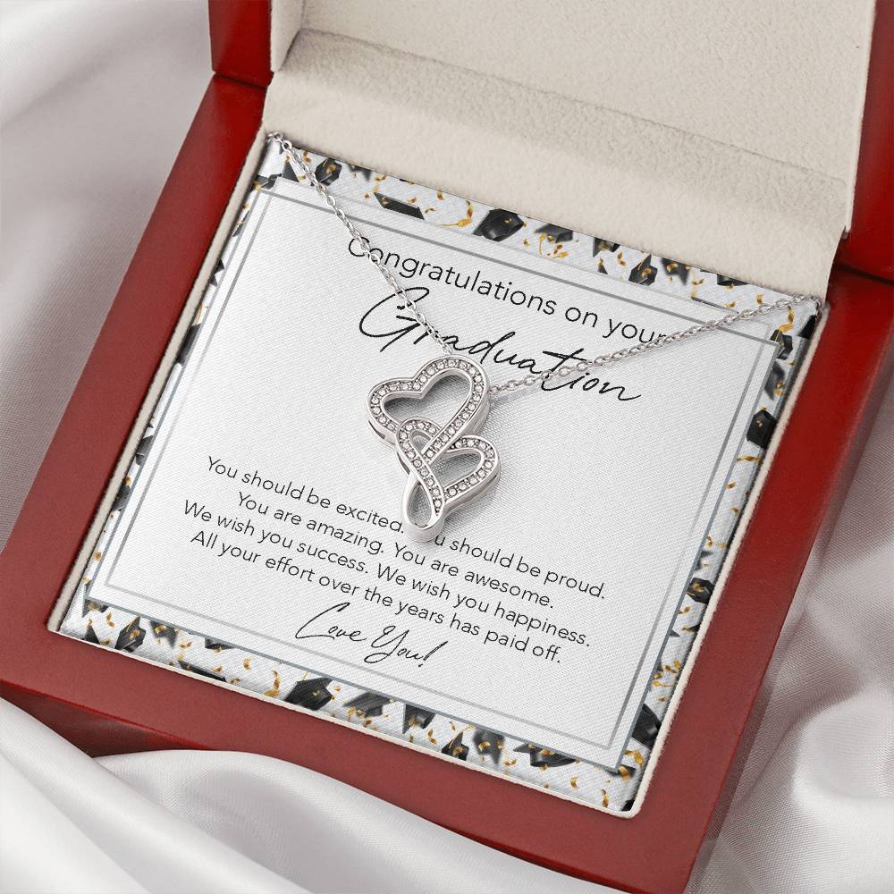 Joined Hearts Necklace College Graduation Gift For Her Phd Graduation Gift For Daughter High School Graduation Gift Fo 1 Double Hearts Necklace