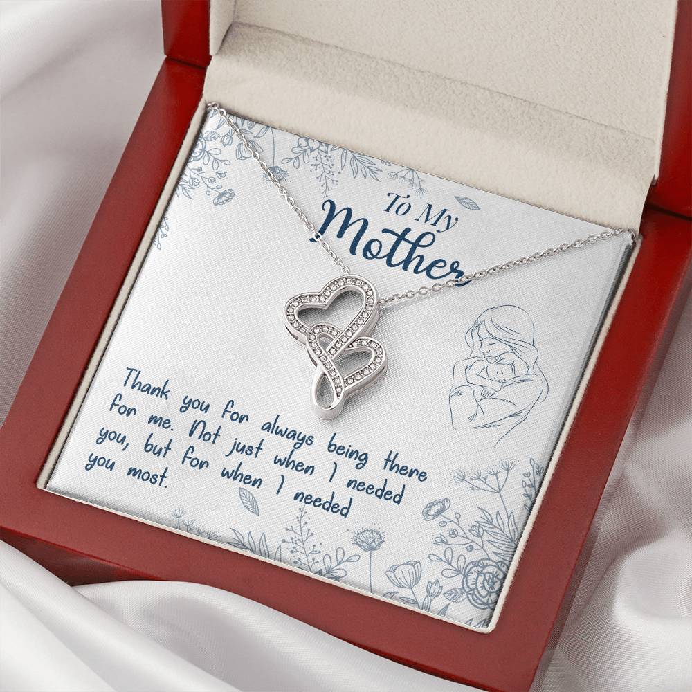 To My Mother - Gift For Mom Double Hearts Necklace