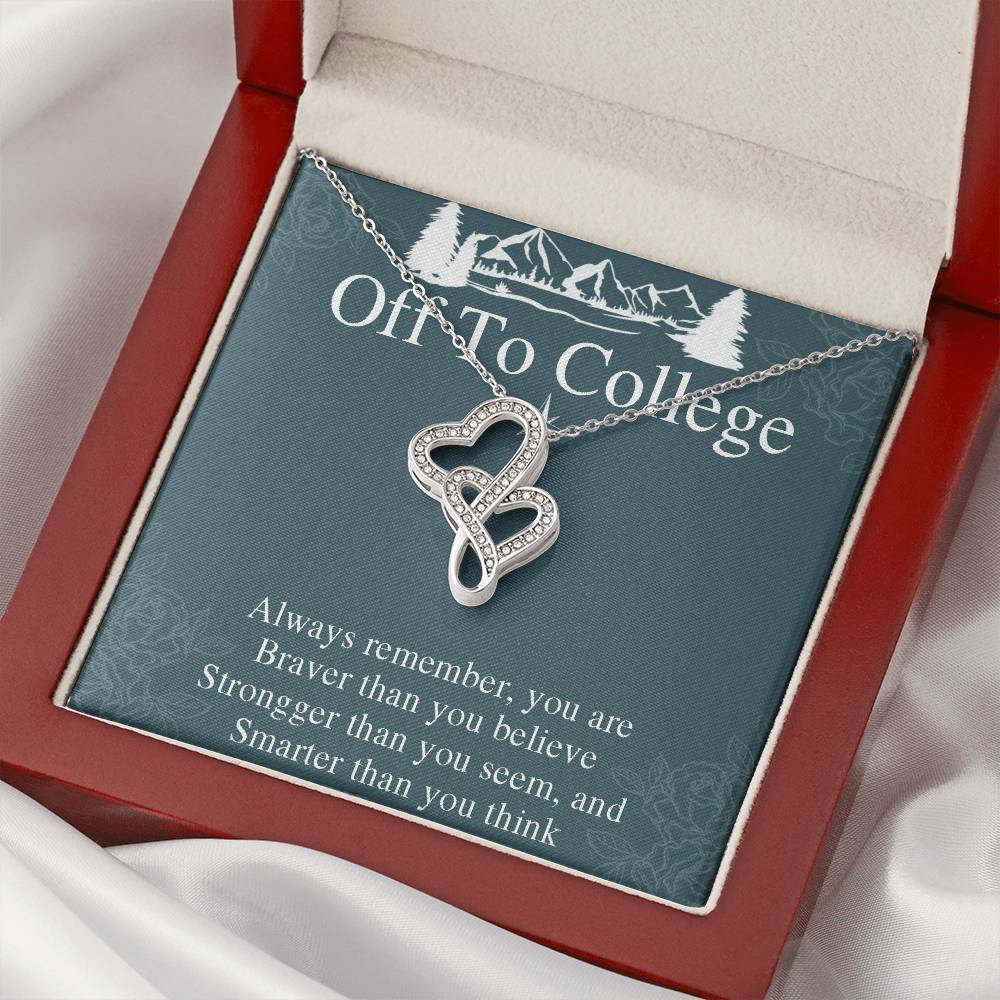 Graduation Gift Necklace For Girls - Graduate Gift Jewelry - College - High School - Elementary School - Senior Gradu 1 Double Hearts Necklace