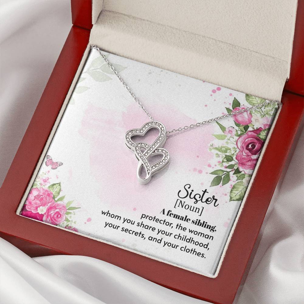 A Female Sibling - Double Hearts Necklace