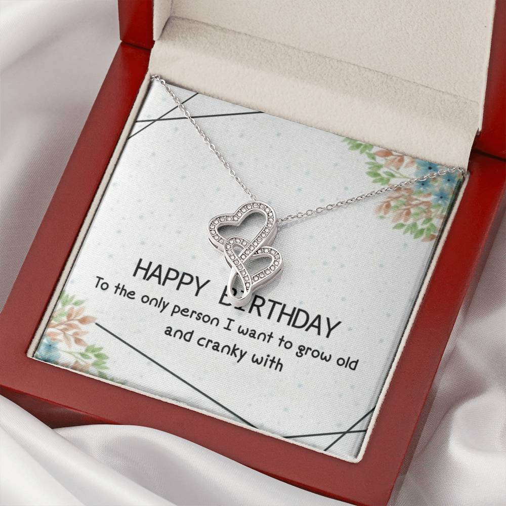 Happy Birthday 1 Double Hearts Necklace