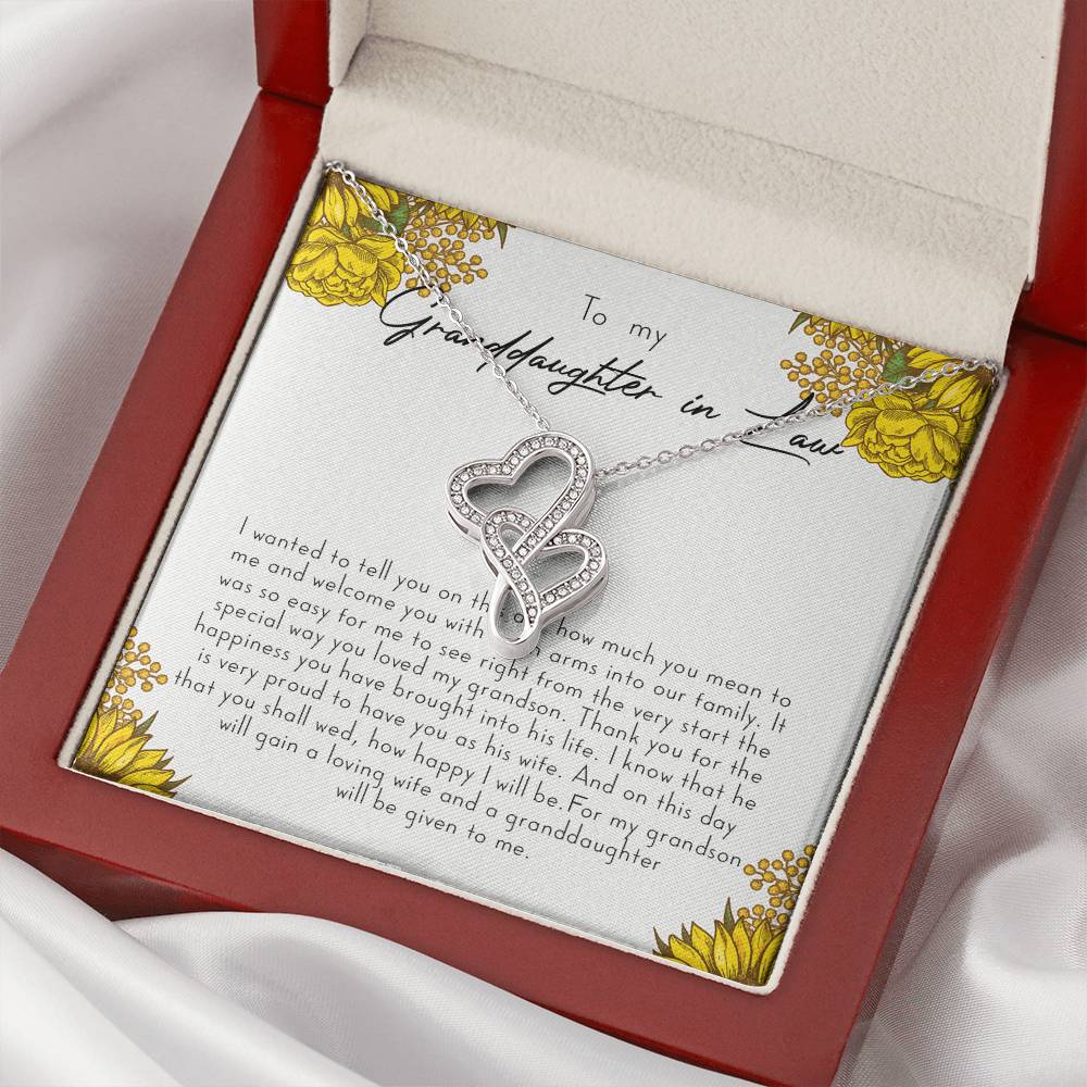 To My Granddaughter-In-Law Gift I Wanted To Tell You 2 Double Hearts Necklace