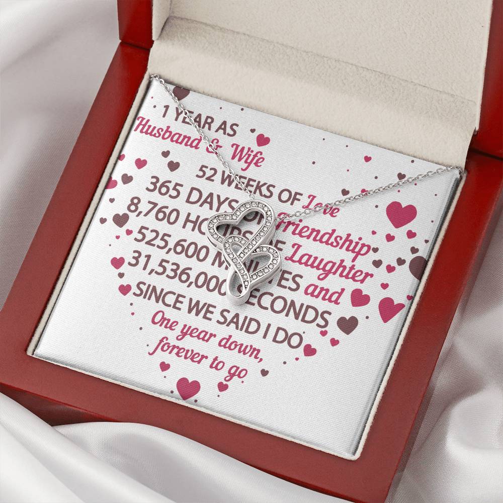 1St Anniversary Gift For Husband And Wife 1St Anniversary Gifts Double Hearts Necklace