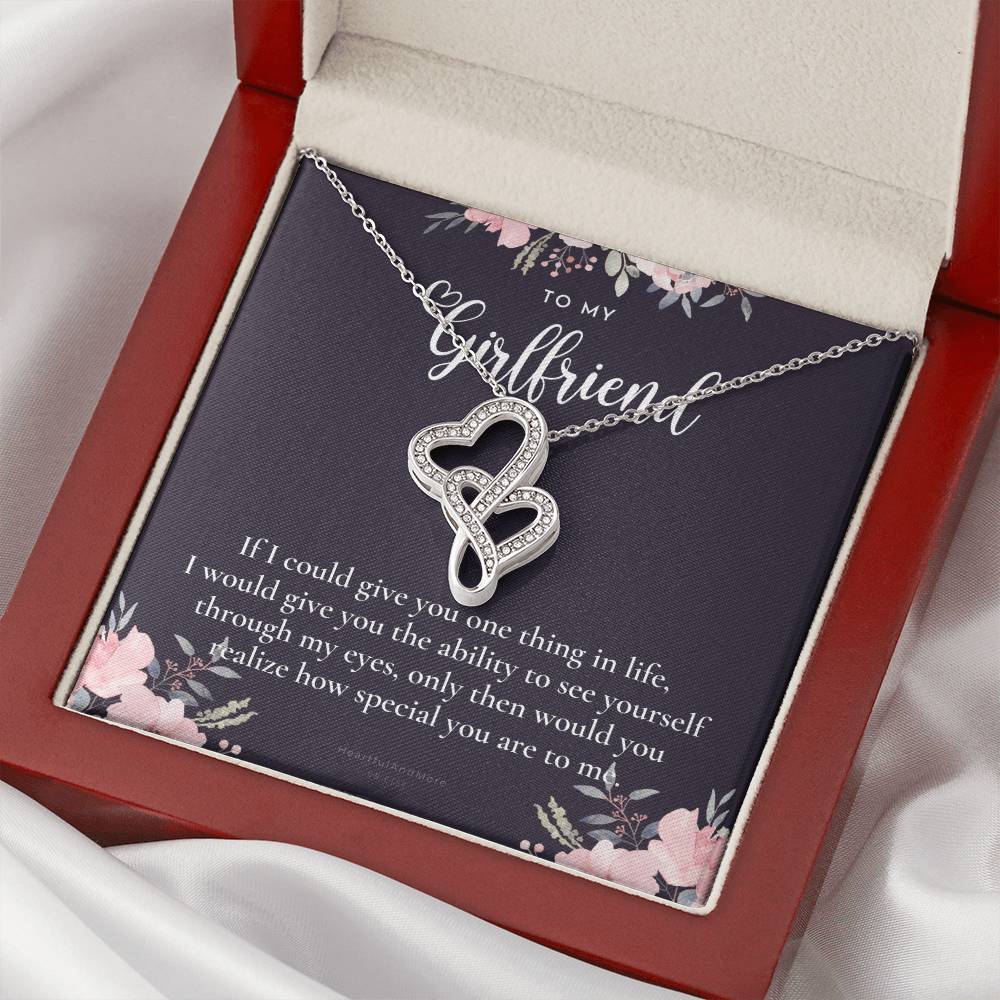 To My Girlfriend Girlfriend Necklace Anniversary Gift For Girlfriend Girlfriend Gift Gift For Girlfriend Necklace For Double Hearts Necklace