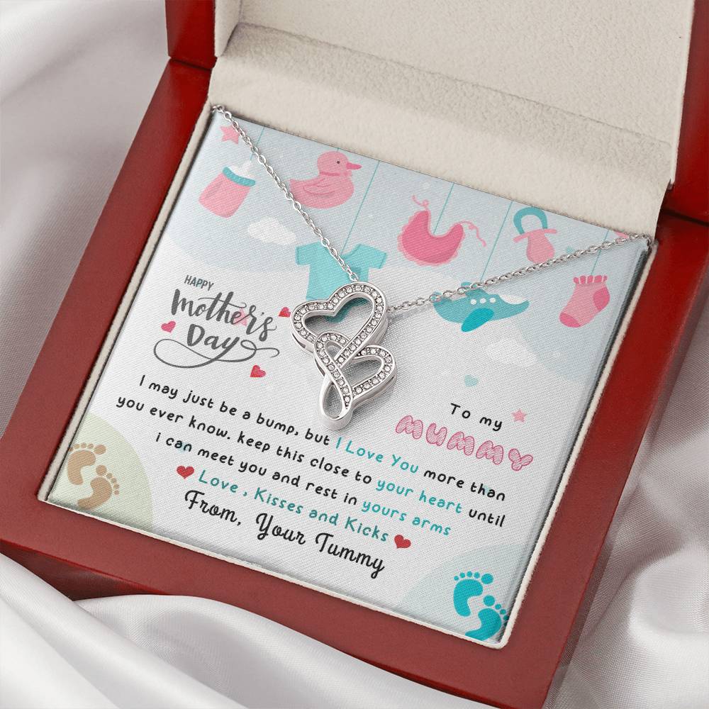 To My Pregnant Wife 1 Double Hearts Necklace