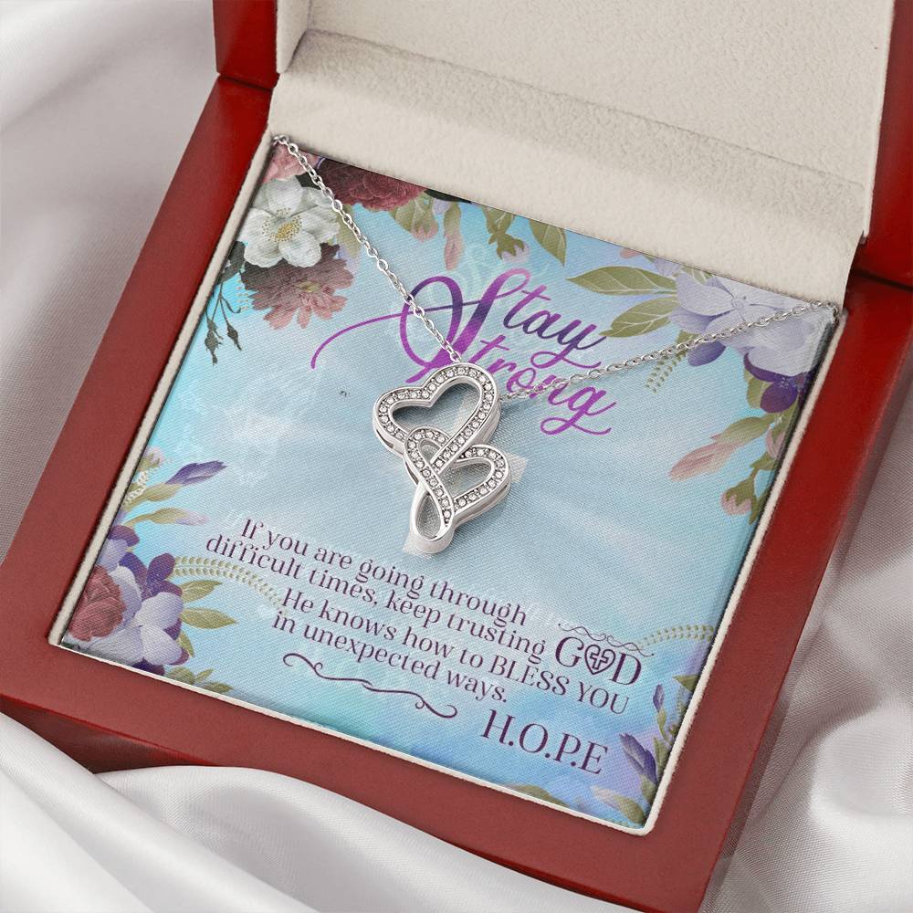 Stay Strong - Double Hearts Necklace