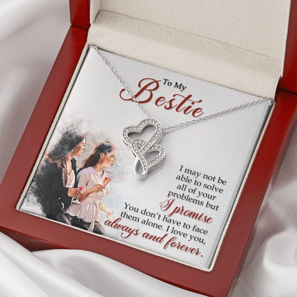 To My Best Friend-Necklace For Gift 1 Double Hearts Necklace