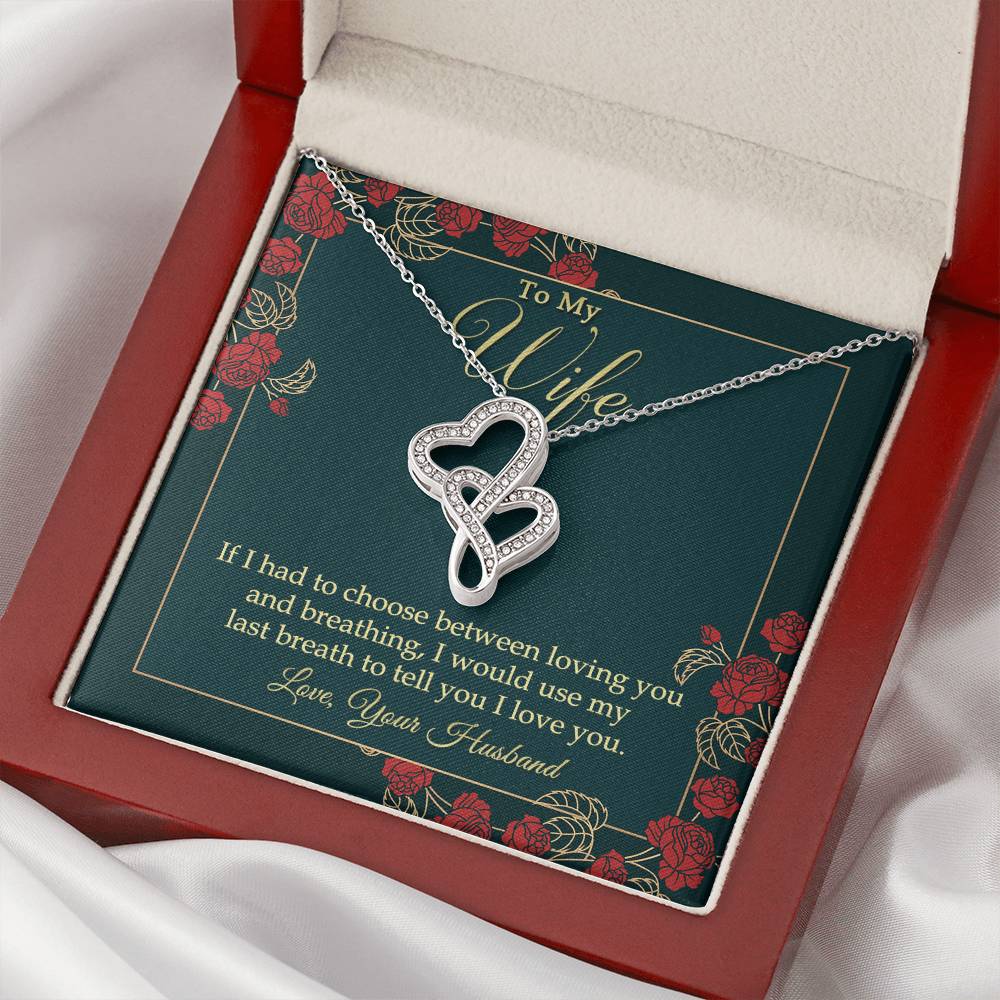 Husband To Wife - For Gift 1 Double Hearts Necklace