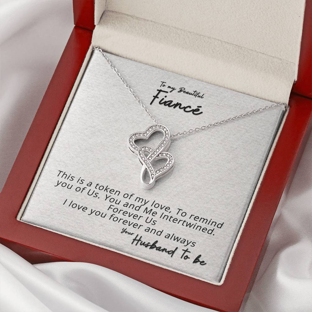 Beautiful Fiance Double Hearts Necklace